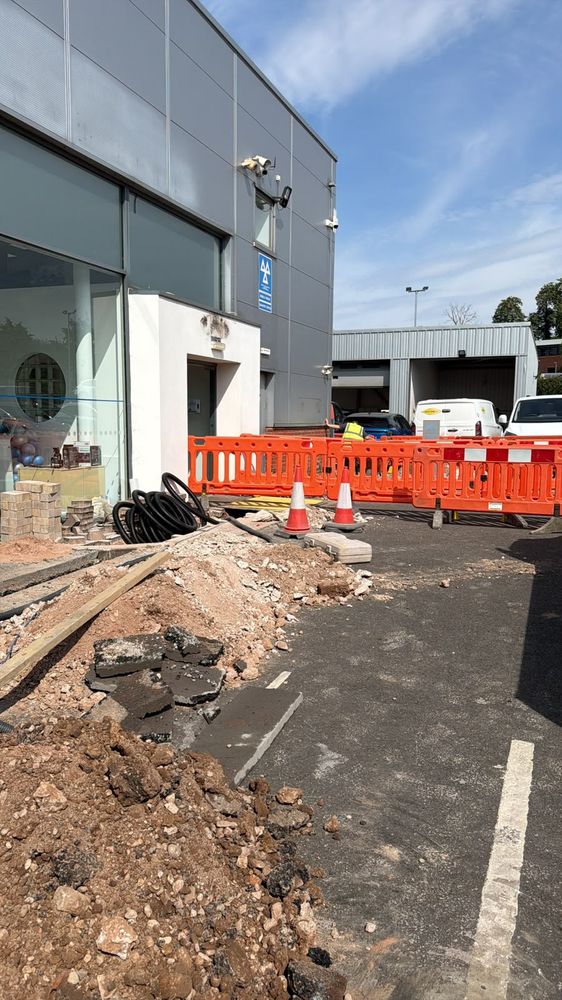 Excavation for EV charger cable routes