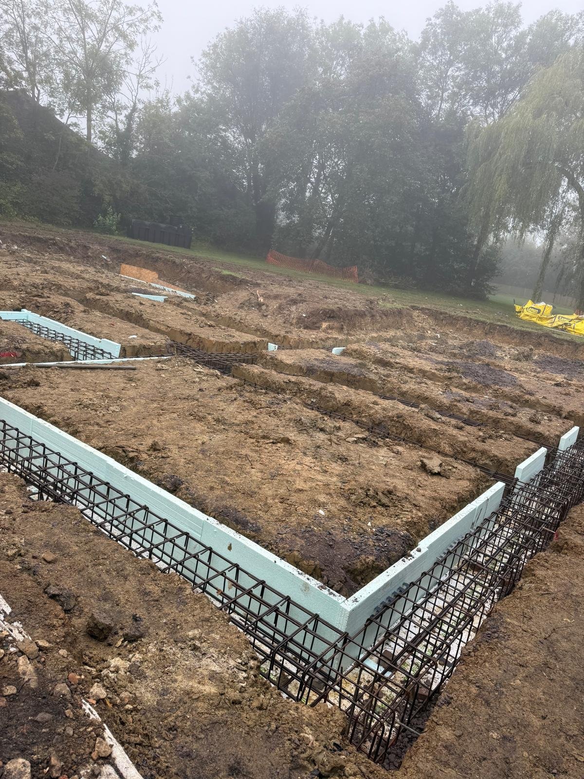 Building foundations under construction
