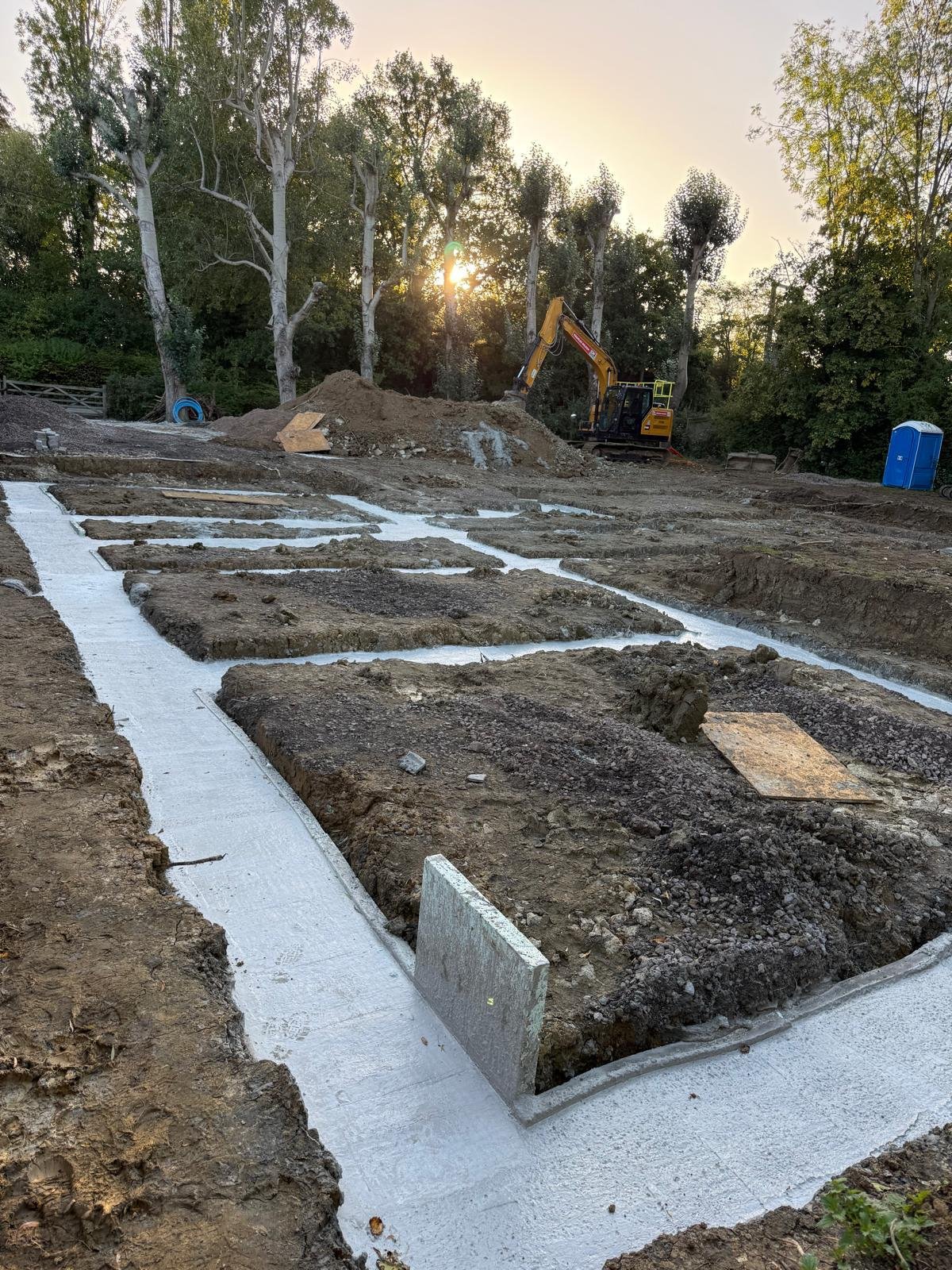 Commercial slab at golden hour